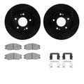 Dynamic Friction Co 8512-03023, Rotors-Drilled and Slotted-Black w/ 5000 Advanced Brake Pads incl. Hardware, Zinc Coated 8512-03023